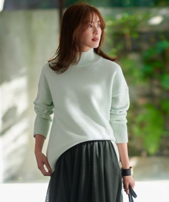 【好評につき新色追加／ＣＬＡＳＳＹ．１月号掲載】ウールカシミヤブレンド　スタンドネック　ニット（ＫＲＷＯＮＷ０５５３）