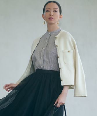 ＜23区 (Women)＞【杏さん着用／洗える】コットンリリー　ニットジャケット（ＫＲＷＯＳＡ０３６０）