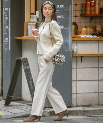 完売品　23区 ミニブークレニットジャケット 杏さん着用 38 アイボリー 白 23区【杏さん着用】ミニブークレ ニットジャケット38｜Yahoo!フリマ