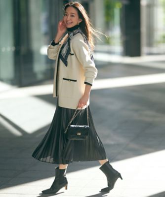 【杏さん着用】ミニブークレ ニットジャケット セール】 ミニブークレ ニットジャケット （カーディガン