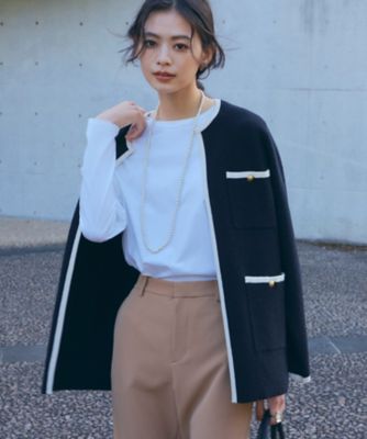 【杏さん着用】ミニブークレ ニットジャケット ミニブークレ ニットジャケット（KRWOSA0362） | 23区