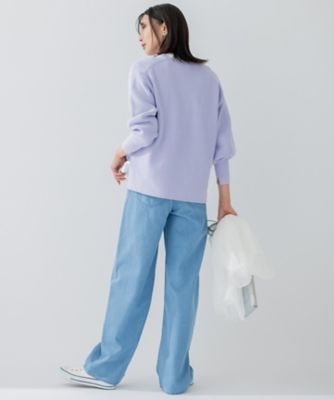 洗える】コンパクトコットンポリエステル Vネック ニット