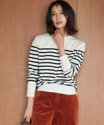 ＜23区 (Women)＞【洗える】ピュアカシミヤ　ボーダー　ニット（ＫＲＷＯＳＷ０４５３）