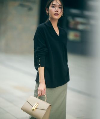 洗える】ウーステッドウール 重ね襟 ニット（KRWOSW0457