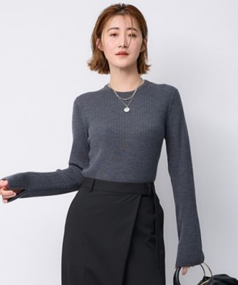 ＜23区 (Women)＞【洗える】ウーステッドウール　リブ　ニット（ＫＲＷＯＳＷ０４５８）