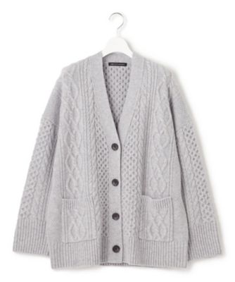 【杏さん着用/洗える】ウールカシミヤ アランパターン カーディガン 23区｜【杏さん着用/洗える】ウールカシミヤ アランパターン