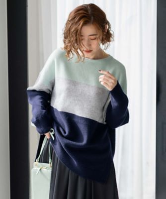 マメ クロゴウチ Mame Kurogouchi カラーブロック ニット mame kurogouchi(マメクロゴウチ) 22AWジャガードニットMM22FW