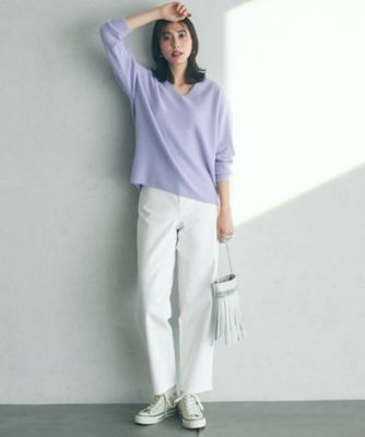 洗える】ウールカシミヤ Vネック ニット（KRWOSW0653