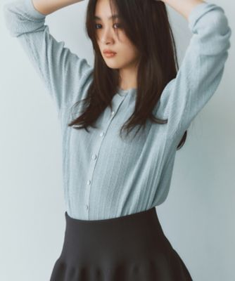 ＜自由区 L (Women/大きいサイズ)＞【カタログ掲載・アンサンブル対応・洗える】グリッターリブ　カーディガン（ＫＲＷＲＣＡ０２５３）