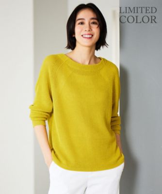 ＜自由区 L (Women/大きいサイズ)＞【カタログ掲載・ＷＥＢ限定カラーあり・洗える】リネンミドルゲージボートネック　ニット（ＫＲＷＲＣＭ０３５２）