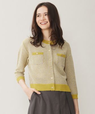 ＜自由区 L (Women/大きいサイズ)＞【洗える】ミックスツイードニット　カーディガン（ＫＲＷＲＣＭ０４５６）