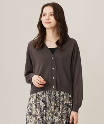 ＜自由区 L (Women/大きいサイズ)＞【カタログ掲載・洗える】ペーパーブレンドショート　カーディガン（ＫＲＷＲＣＭ０５５３）