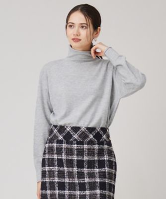 ＜自由区 L (Women/大きいサイズ)＞【洗える】ソフトウールハイゲージハイネック　ニット（ＫＲＷＲＣＷ０４５１）