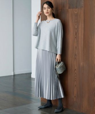 洗える】ソフトウールハイゲージボートネック ニット