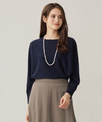 洗える】ソフトウールハイゲージボートネック ニット