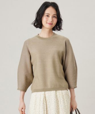 ＜自由区 L (Women/大きいサイズ)＞【洗える】シャイニーツイードプルオーバー　ニット（ＫＲＷＲＧＭ０２５２）