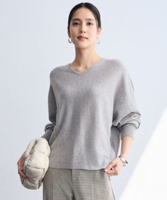 ＜自由区 L (Women/大きいサイズ)＞【カタログ掲載】ファインウールカシミヤドルマンシルエット　ニット（ＫＲＷＲＧＷ０４６３）