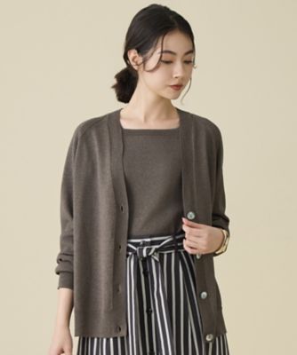 ＜自由区 L (Women/大きいサイズ)＞ペーパーコットンニット　カーディガン（ＫＲＷＲＬＭ０３５２）