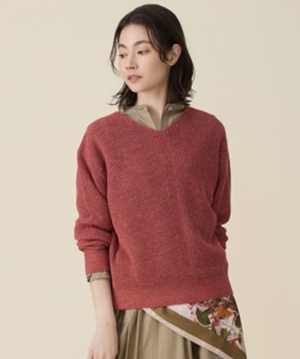 ＜自由区 L (Women/大きいサイズ)＞リネンミドルゲージプルオーバー　ニット（ＫＲＷＲＬＭ０３５５）