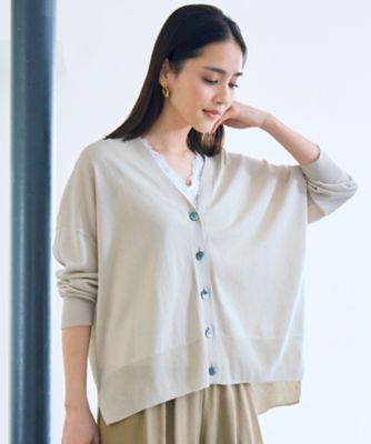 ＜自由区 L (Women/大きいサイズ)＞【アンサンブル対応・定番素材・冷房対策にも】ドライシアーファインゲージ　カーディガン（ＫＲＷＲＬＭ０５５１）