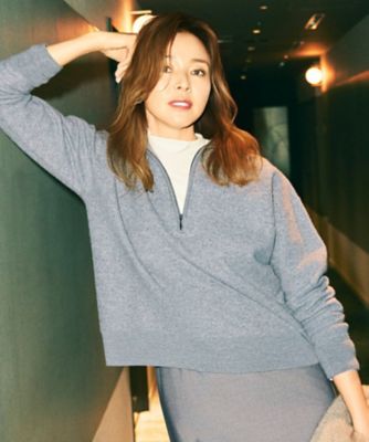 ＜自由区 L (Women/大きいサイズ)＞【ＳＨＩＨＯさん着用】ボイルドウールハーフジップ　ニット（ＫＲＷＲＬＳ００５７）