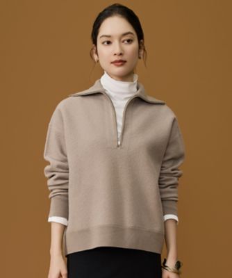 SHIHOさん着用】ボイルドウールハーフジップ ニット