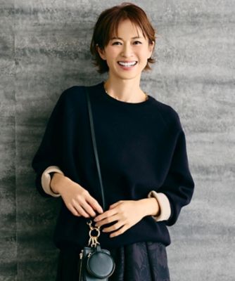 ＜自由区 L (Women/大きいサイズ)＞【カタログ掲載】スムージーラグランスリーブ　ニット（ＫＲＷＲＬＳ０１５１）