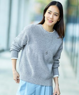 ＜自由区 L (Women/大きいサイズ)＞【カタログ掲載・着回し力抜群】カラーメランジ　ニット（ＫＲＷＲＬＳ０１５３）