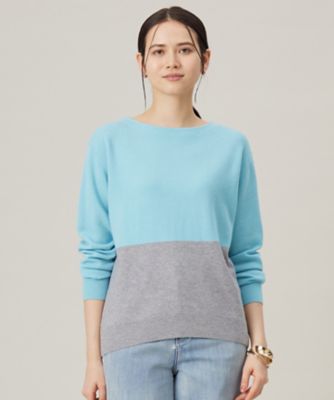 洗える】セミウーステッドウールボートネック ニット