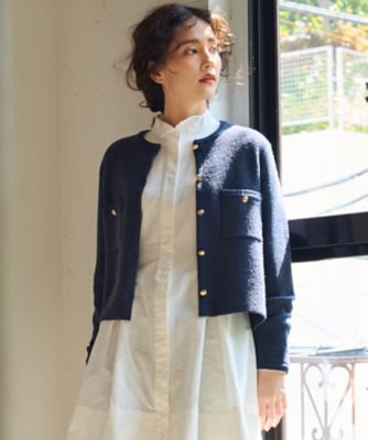 洗える】ミニブークレニット カーディガン（KRWSCA0357