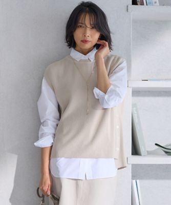 23区　コットンニット ベスト　試着のみ　美品 洗える】コットンリリー ニットベスト / 23区 | ファッション