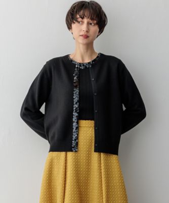 【SALE】23区 S (Women/小さいサイズ)/ニジュウサンク エス スパンコールニット カーディガン(KRWSCW0558) 005_クロ トップス【三越伊勢丹/公式】