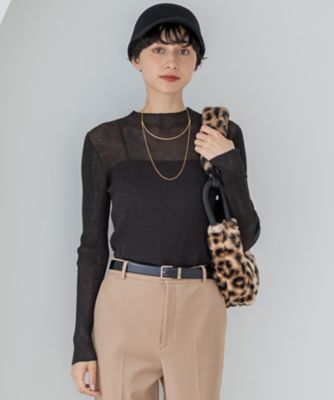 23区 S (Women/小さいサイズ)/ニジュウサンク エス シアーリブハイネック ニット(KRWSGA0355) 035_コゲチャ トップス【三越伊勢丹/公式】