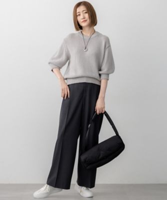 洗える】ルレックスバルキー5分袖 ラメ ニット（KRWSGA0356