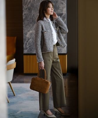 見上愛さん着用／新色追加／GLOW掲載】ツイード ニット ジャケット