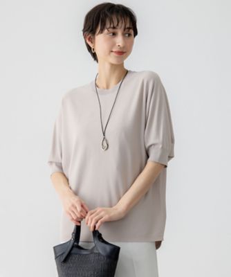 洗える】レーヨンポリエステルストレッチ ドルマン ニット