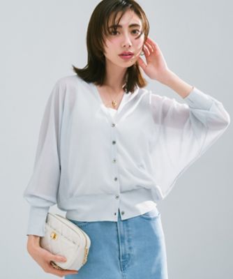 値下げ23区今季新品【杏さん着用シャイニーシアー ドルマンスリーブ カーディガン 杏さん着用】シャイニーシアー ドルマンスリーブ カーディガン