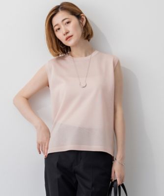＜23区 S (Women/小さいサイズ)＞【新色追加／洗える】シャイニーシアー　ノースリーブ　ニット（ＫＲＷＳＧＭ０４６４）