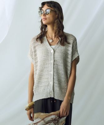 23区 S (Women/小さいサイズ)/ニジュウサンク エス 【洗える】テープミックススカシ ドルマン ニットベスト(KRWSGM0556)