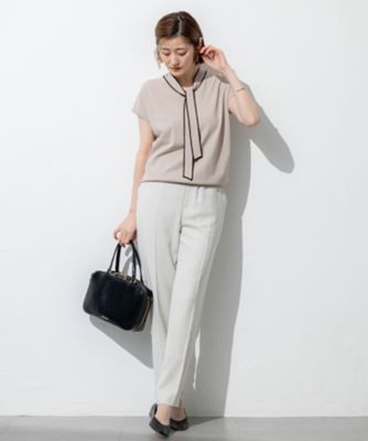 洗える】レーヨンポリエステルストレッチ ボウタイ ニット