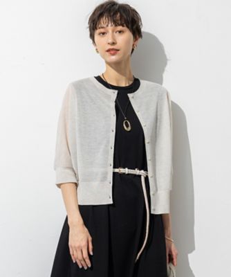 ＜23区 S (Women/小さいサイズ)＞【洗える】シャイニーシアー　５分袖　カーディガン（ＫＲＷＳＧＭ０６５４）