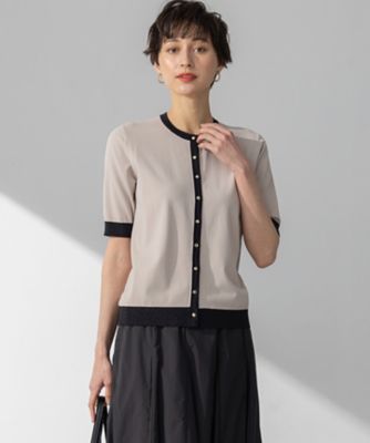 【ＷＥＢ＆一部店舗限定／洗える】レーヨンポリエステルストレッチ　半袖　カーディガン（ＫＲＷＳＧＭ６８４１）