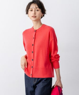 23区 S (Women/小さいサイズ)/ニジュウサンク エス【見上愛さん着用/洗える】ピュアカシミヤ クルーネック カーディガン(KRWSGW0450) 020_オレンジ トップス【三越伊勢丹/公式】