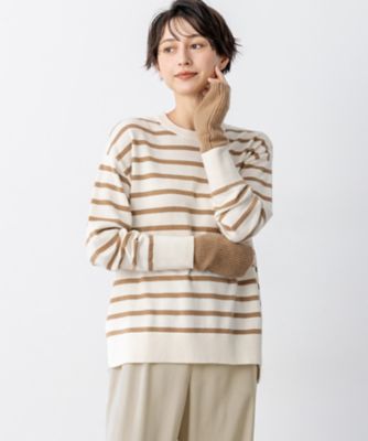 ＜23区 S (Women/小さいサイズ)＞【洗える】ピュアカシミヤ　クルーネック　ニット（ＫＲＷＳＧＷ０４５１）