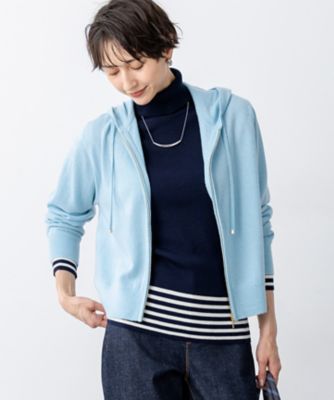 美品✨小森縫製　日々　カシミヤ混　ニットパーカー 洗える】ピュアカシミヤ ジップアップ ニット パーカー