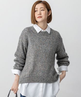 ＜23区 S (Women/小さいサイズ)＞【洗える】マーブルルレックスリリー　バルキーニット（ＫＲＷＳＧＷ０４６６）