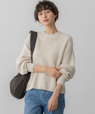 ＜23区 S (Women/小さいサイズ)＞【洗える】スパンコールバルキー　クロップド　ニット（ＫＲＷＳＧＷ０５６０）