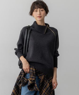 ＜23区 S (Women/小さいサイズ)＞ボイルドウールコンビ　ジップ　タートルニット（ＫＲＷＳＧＷ０５６２）