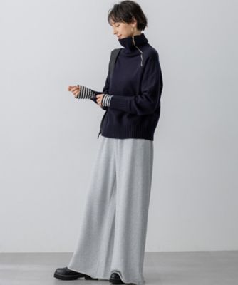 ボイルドウールコンビ ジップ タートルニット（KRWSGW0562