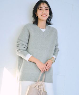 モヘヤミックススパングル Vネック ニット（KRWSGW0654